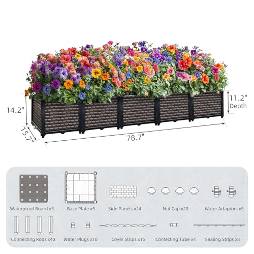 Large Planters for Outdoor Plants 14" Tall Planter Box