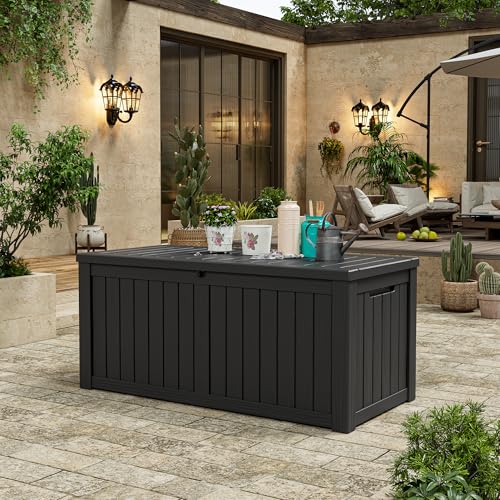 160 Gallon Outdoor Storage Box Waterproof Deck Box for Patio