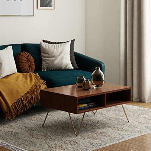 Hunter 36" Wide Solid Mango Wood Coffee Table in Brown