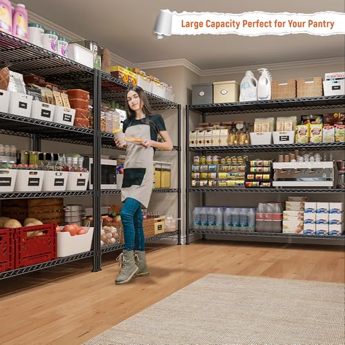 4 Tier Storage Shelves 45.3''W Wire Shelving Unit for Pantry Garage (4 Count)