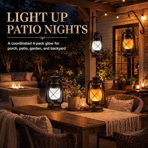 USB Rechargeable Lanterns 4 Pack with Remote Control 4 Modes Lights (4 Count)