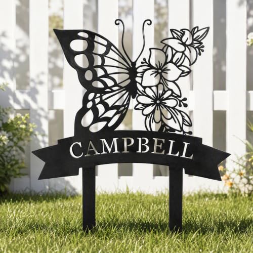 Custom Butterfly Garden Sign with Metal Stake