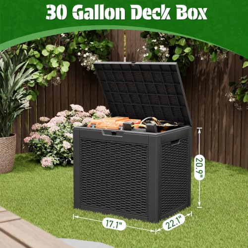 30 Gallon Outdoor Storage Box Waterproof Deck Box for Patio