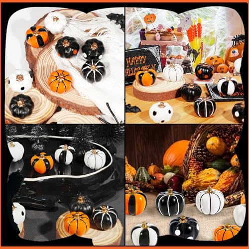 20 PCS Mini Pumpkin Figurines Halloween Miniatures Resin Figurines (20 Count)