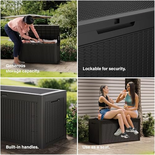 150 Gallon Outdoor Storage Box Patio Deck Box Waterproof