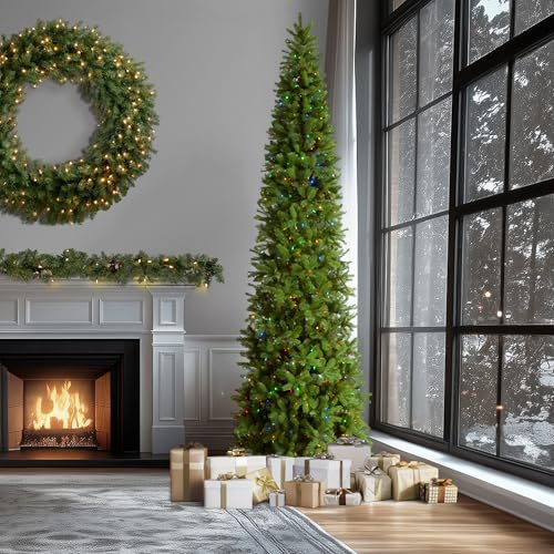 12ft Pre Lit Downswept Douglas Fir Slim Christmas