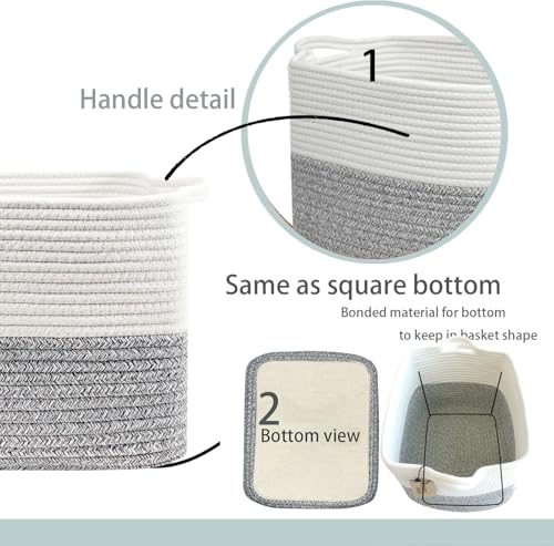 Square Woven Cotton Rope Basket for Organizing