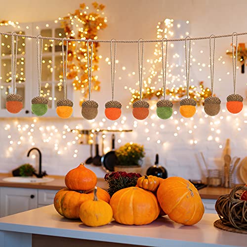 25 Pcs Fall Felt Acorn Ornaments Hanging Wool Felted Acorn Garland (25 Count)