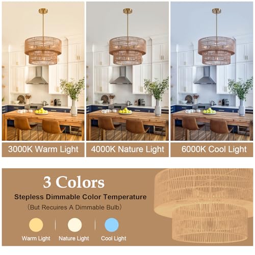 17.72" Boho Chandelier Light Fixture