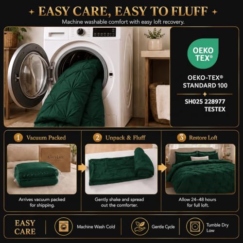 Twin XL Comforter Set Emerald Green