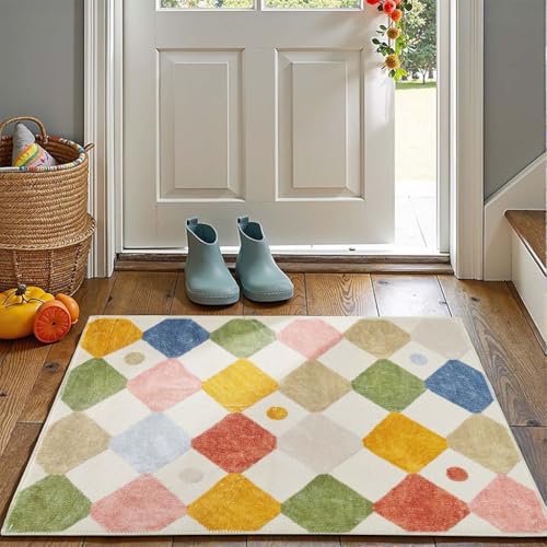 2x3 Area Rug Washable Kids Rug Colorful Playful Entryway Doormat (6 Sq Ft)