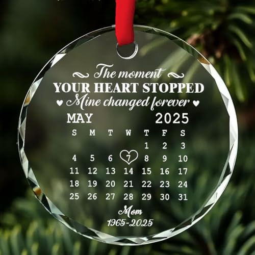 Personalized Memorial Glass Ornament for Loss of Loved Ones Mom Dad