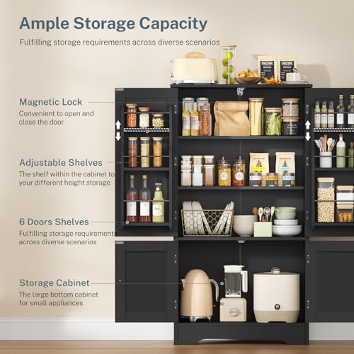 43”H Pantry Cabinet with 4 Doors
