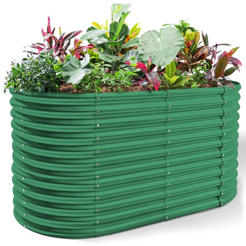 8x4x3ft Oval Galvanized Raised Garden Beds