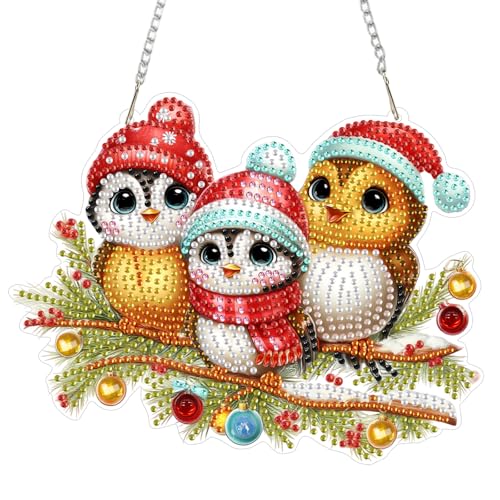 Christmas Birds Diamond Art Hanging Kits for Adult
