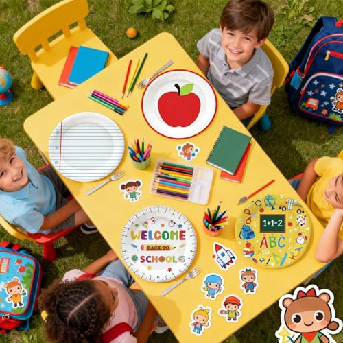 48 PCS Back to School Paper Plates 7 inch (50 Count)