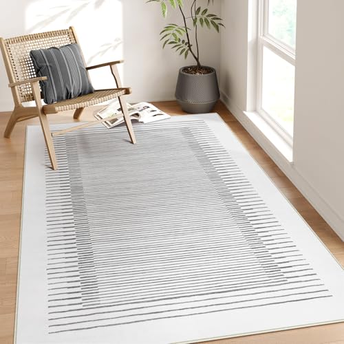 5x7 Washable Striped Living Room Area Rug (35 Sq Ft)