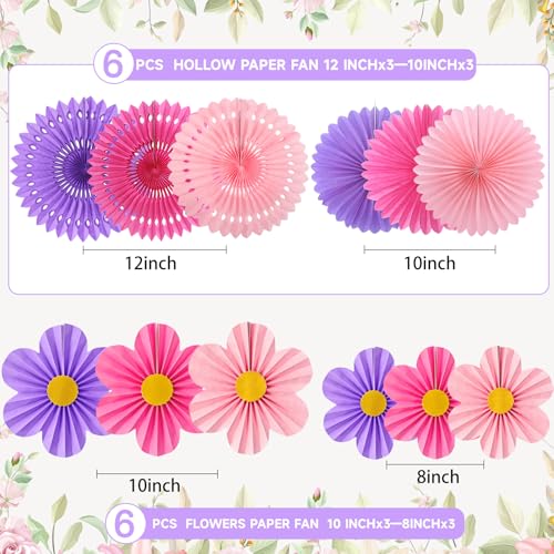 12 Pcs Pink Purple Party Decorations (12 Count)