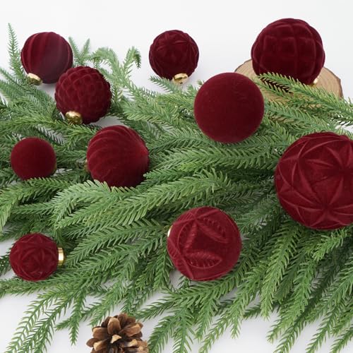 46PCS Velvet Christmas Ball Ornaments Set (46 Count)