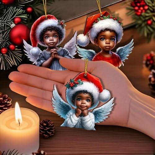 15pcs African American Black Angel Ornaments (15 Count)