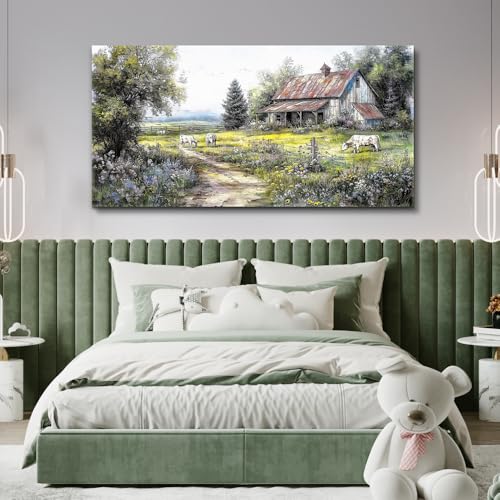 Canvas Wall Art For Living Room Wall Decor For Bedroom Office Decorations Field Wall Pictures Artwork Flower Scenery Watercolour Paintings Aesthetic Home Decor Ready to Hang 20x40 In