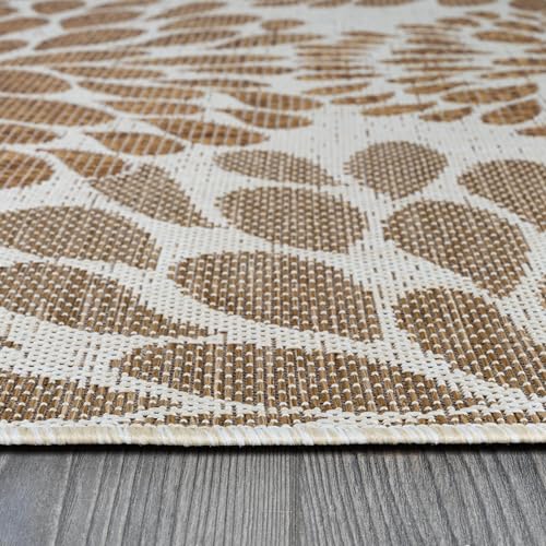 Outdoor Rug 5x7 Modern Exotic Tropical Leaf Area Rugs for Indoor and Outdoor Patio Deck Porch Garden Water Resistant Washable Outside Carpet