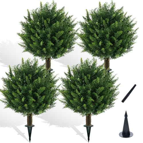 4 Pack UV Resistant Fake Bushes (4 Count)