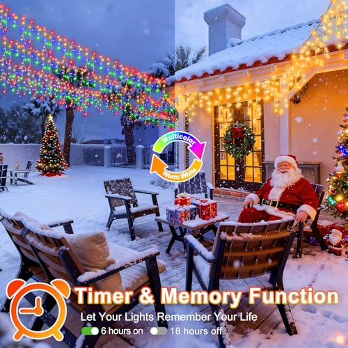 Christmas Lights Outdoor Color Changing Decorations 400 LED 33FT (60 Count)