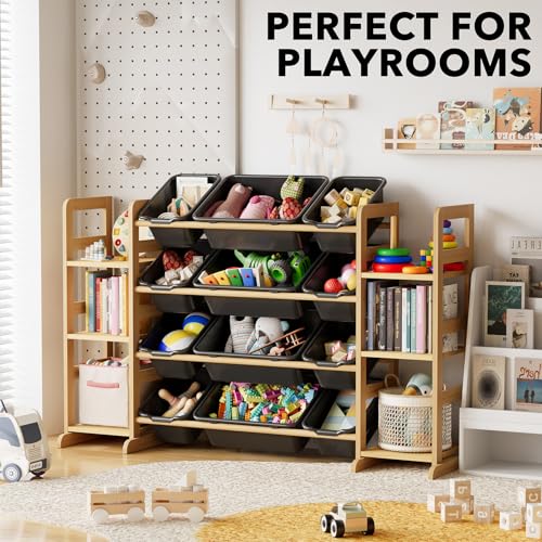 Toy Storage Organizer with 6 Shelves and 12 Bins