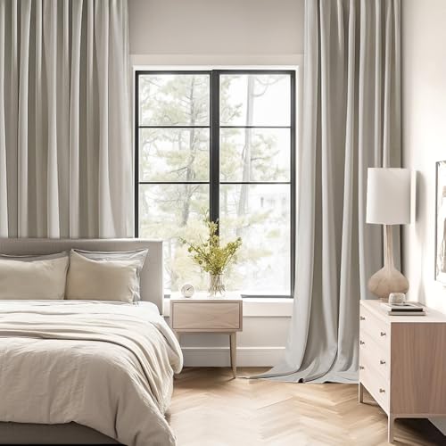 Natural Back Tab Blackout Curtains 52x72 Inches Long 2 Panels Set (2 Count)