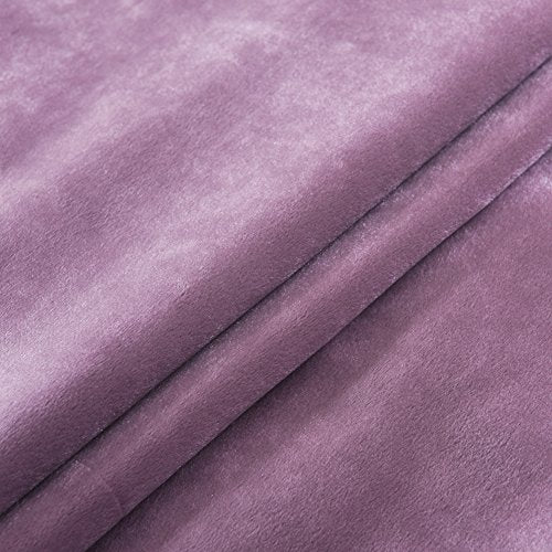Super Soft Luxury Room Darkening Velvet Set of 2 Lavender Flannel Blackout Curtains Panel Drapes Grommet