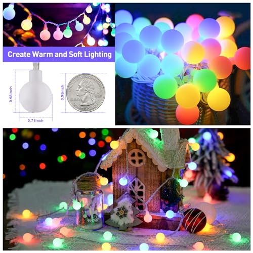 33ft 100 LED Battery Operated Christmas Lights Outdoor Waterproof