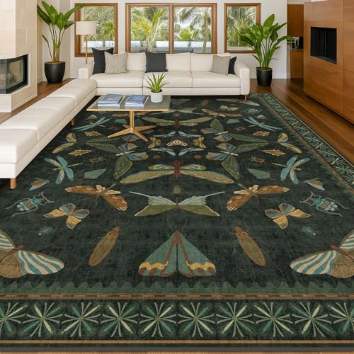 Forest Green Rugs for Living Room (108 Sq Ft)