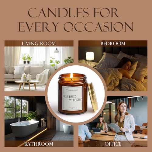 Bourbon Whiskey Scented Candle for Home (14 Ounce)