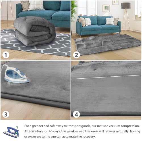 Baby Play Mat for Floor Nursery Rug Muscle Mat Area Rug Playroom Rug 59"x79" Playpen Mat Elastic Foam 1.3" Thick Crawling Mat for Babies