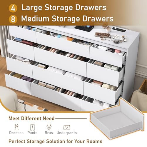 jiteentar White Malm Dresser for Bedroom