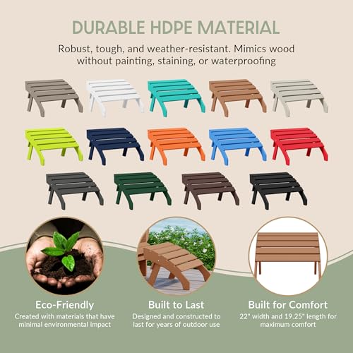 Dylan Outdoor Patio HDPE Adirondack Ottoman Footrest