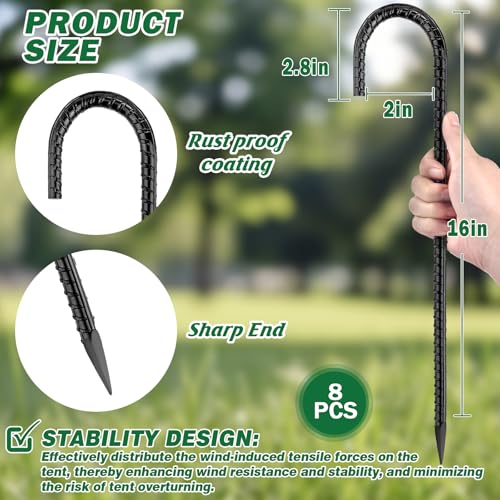 16 Inch Ground Stakes Heavy Duty (16 Count)