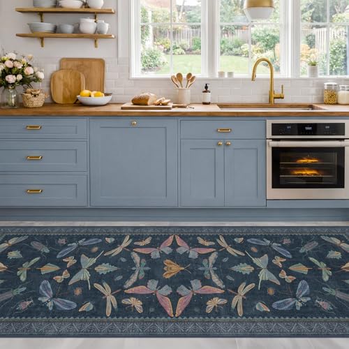Washable 2x8 Insect Entryway Runner Rug for Bathroom (16 Sq Ft)