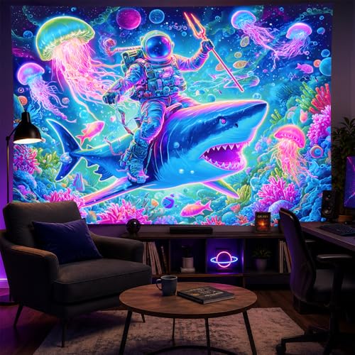 Blacklight Tapestry Galaxy Party Wall Decor 78 x 59 Inch