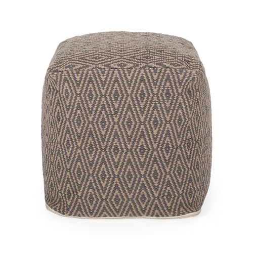 Boho Handmade Fabric Cube Pouf Ottoman Foot Stool