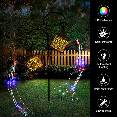 Solar Watering Can Lights Outdoor with 8 Multi