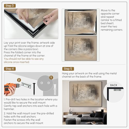 46"x60" Extra Large Framed Wall Art Misty Forest in Sepia Tones