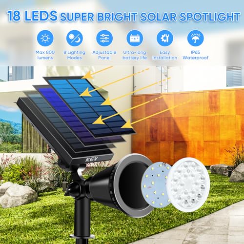 800 Lumens Solar Spot Lights Outdoor (2 Count)