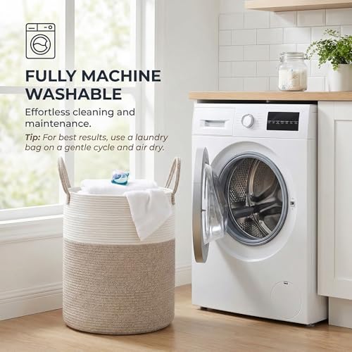 60L Cotton Rope Laundry Basket Hamper