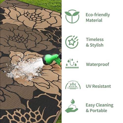 Outdoor Rug Waterproof Plastic Rugs for Patio (80 Sq Ft)