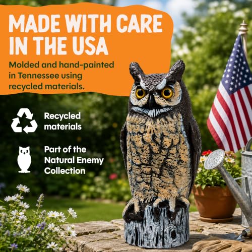 Lifelike Great Horned Owl Decoy Bird Repellent