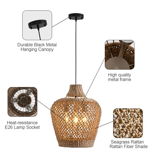 Rattan Pendant Light (3 Count)