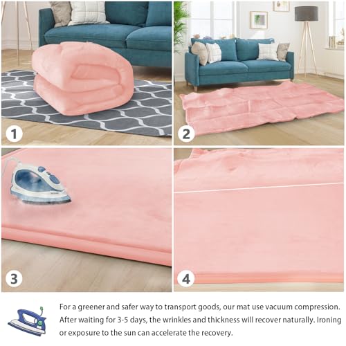 Baby Play Mat for Floor Nursery Rug Muscle Mat Area Rug Playroom Rug 47"x47" Playpen Mat Elastic Foam 1.3" Thick Crawling Mat for Babies