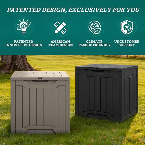 31 Gallon Resin Deck Box Outdoor Storage Box and Waterproof